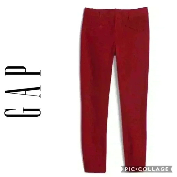 NWOT Gap Skinny Burgundy Ankle Pants 00 - Picture 1 of 15